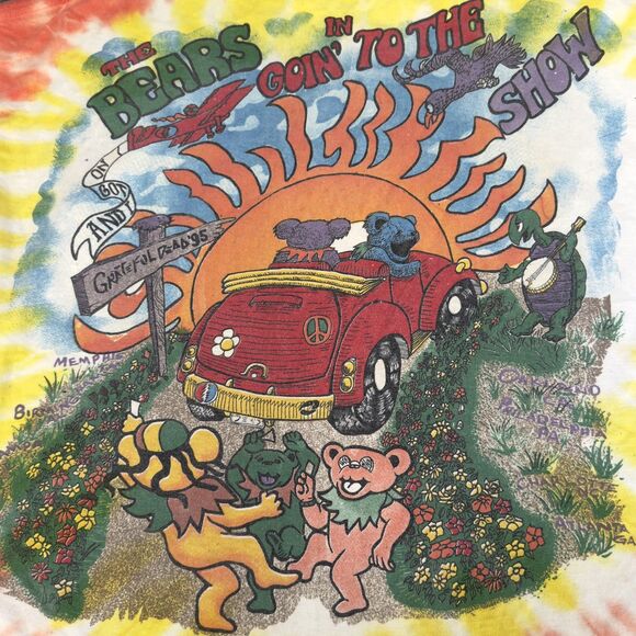 Vintage 90s Grateful Dead Shirt Mens 3XL Tie Dye 1995 Spring Tour Band Rock - Picture 4 of 14